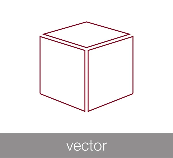 Cubo icona piatta — Vettoriale Stock