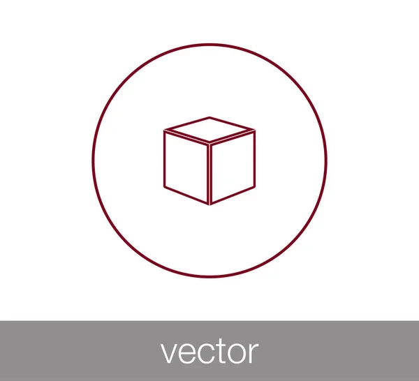 Icono plano cubo — Vector de stock