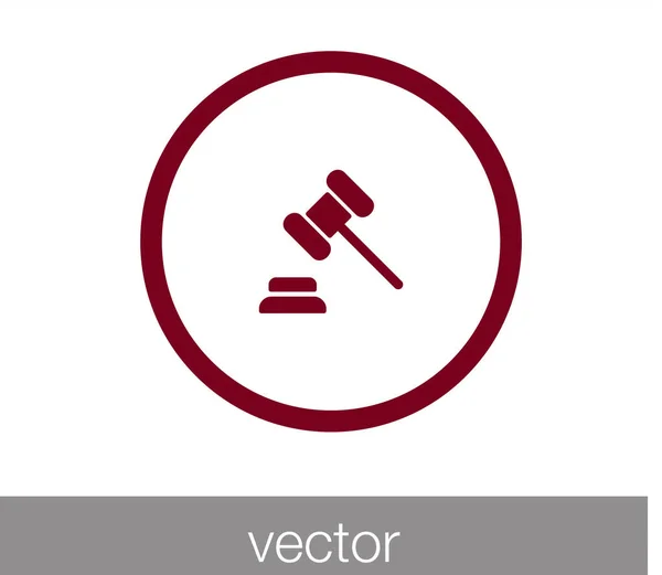 Icône de marteau de justice — Image vectorielle