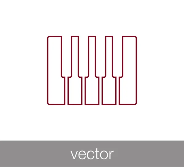 Ikona fortepianu płaska — Wektor stockowy