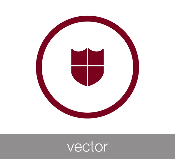 Escudo icono plano — Vector de stock