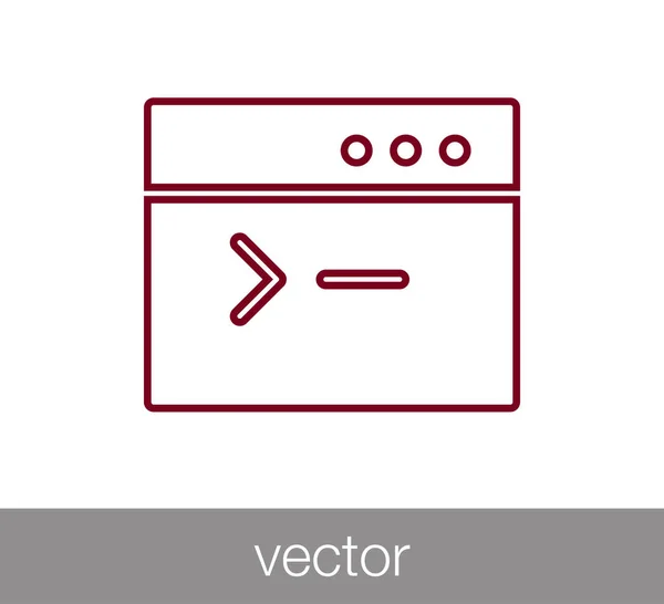 Icono de ventana. Icono de programación. Icono de codificación. Código icono de la ventana. Hno. — Vector de stock