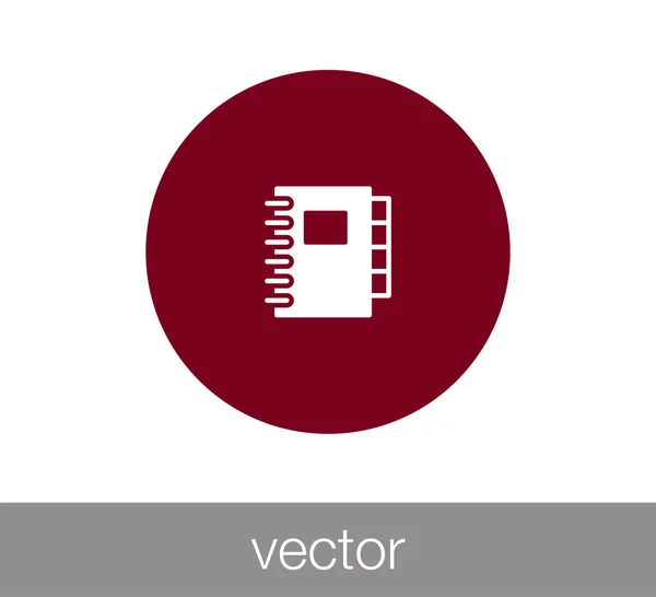 Bloc-notes icône plate — Image vectorielle
