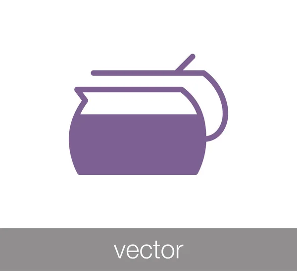 Teapot flat icon — Stock Vector