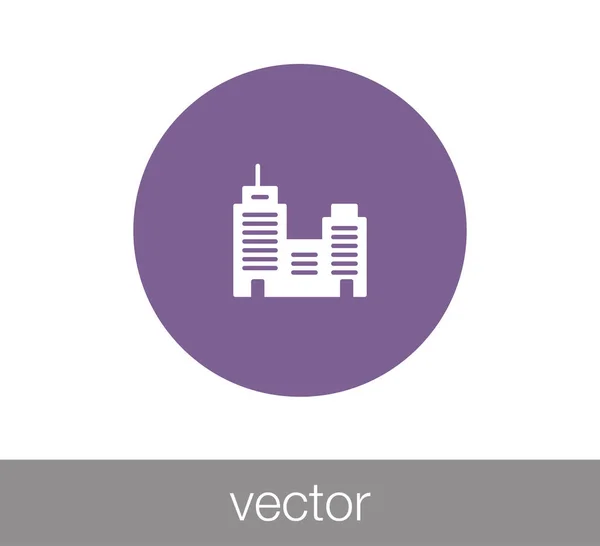 Edificio icono plano . — Vector de stock