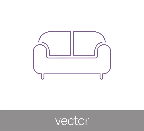 Sofá Muebles Icono — Vector de stock