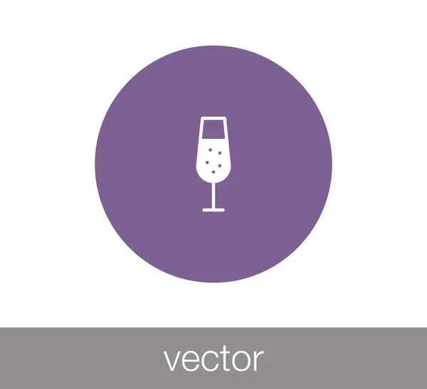 Egy pohár pezsgő ikon — Stock Vector