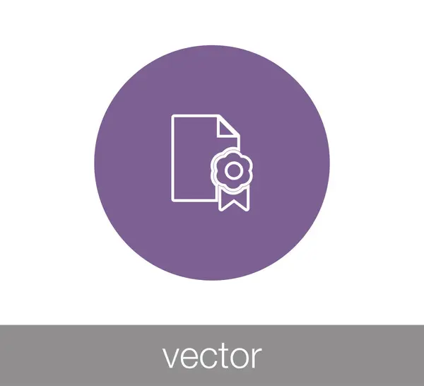 Certificado icono web . — Vector de stock