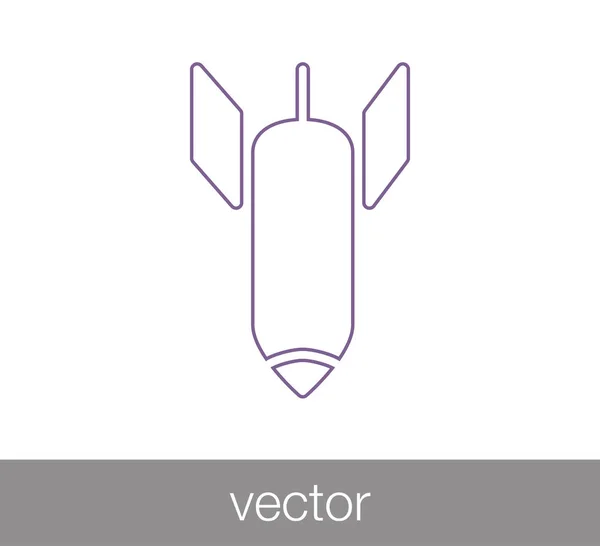 Rocket Icono plano — Vector de stock