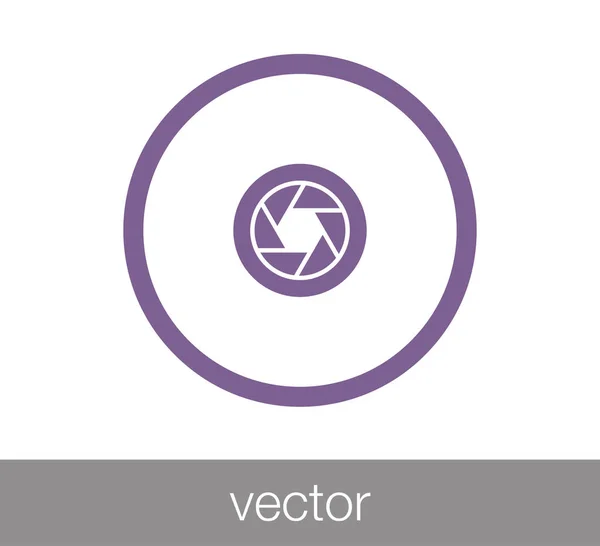 Obturador icono plano — Vector de stock