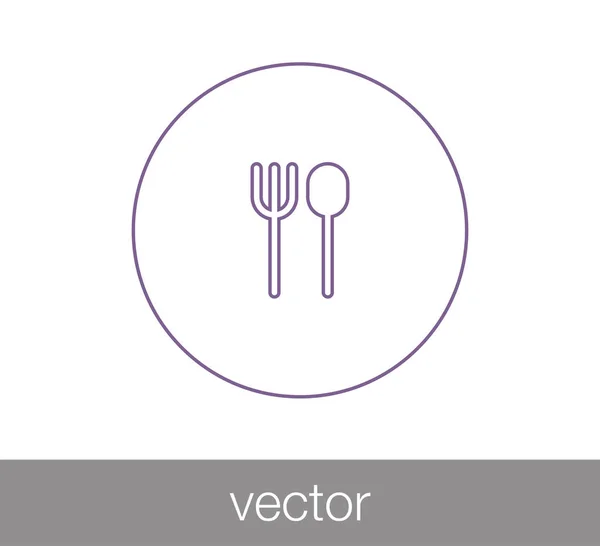 Tenedor y cuchara icono — Vector de stock