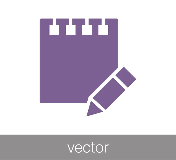 Nota simple icono web . — Vector de stock