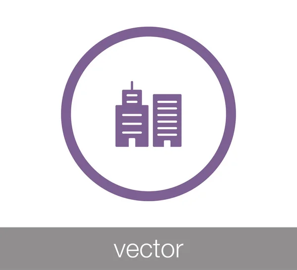 Edificio icono plano . — Vector de stock