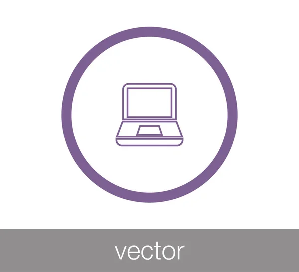 Laptop flat icon — Stock Vector