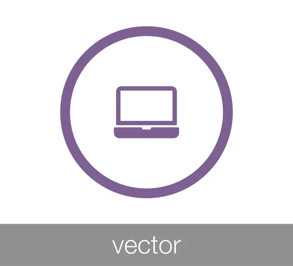 Icono plano portátil — Vector de stock