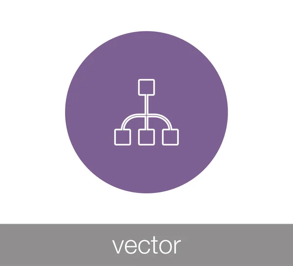 Icono de red jerárquica — Vector de stock