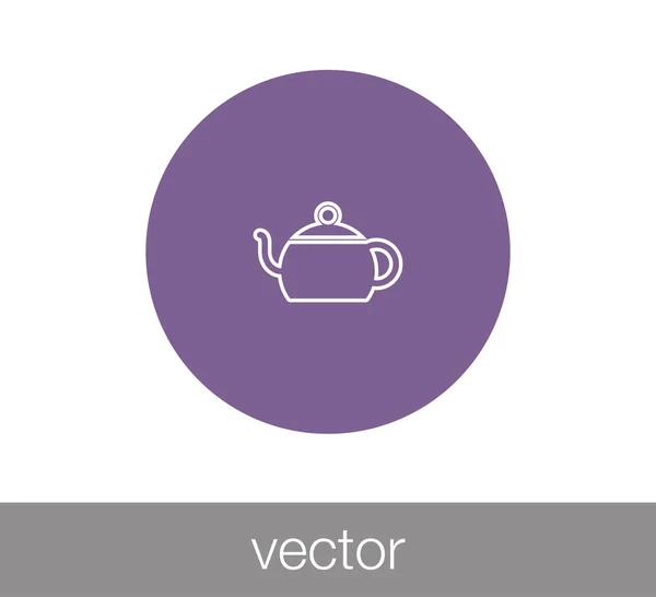 Чайник плоская икона — стоковый вектор