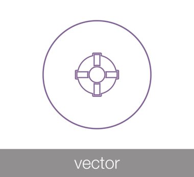 Lifebuoy düz simgesi