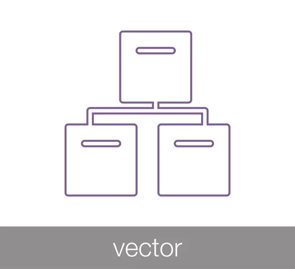 Ícone de rede hierárquica —  Vetores de Stock