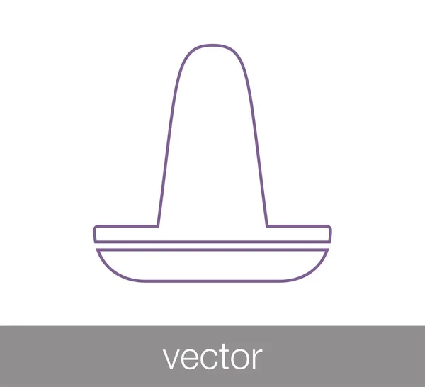 Icono de sombrero mexicano — Vector de stock