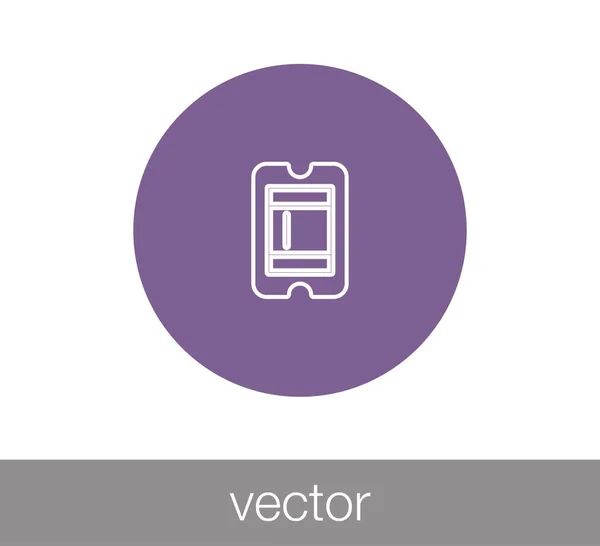 Ticket icono plano — Vector de stock