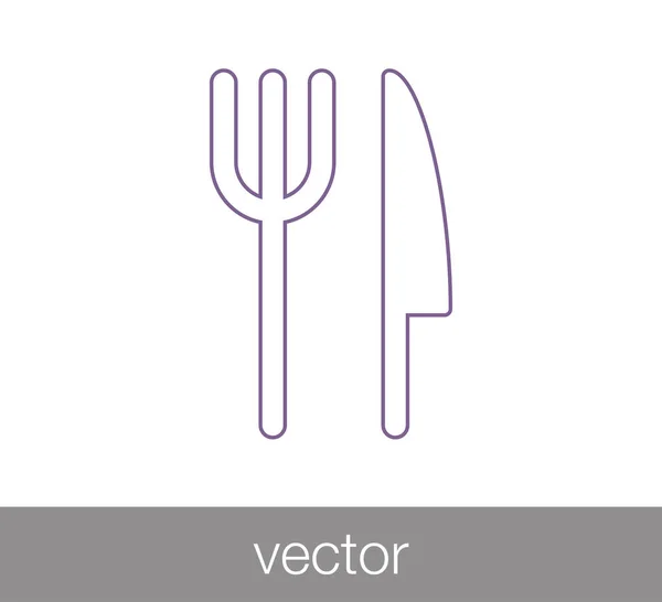Tenedor y cuchillo icono — Vector de stock