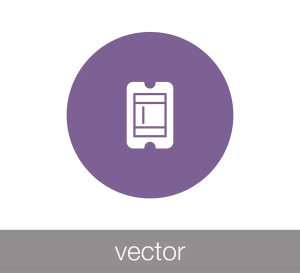 Ticket flat icon — Stock Vector