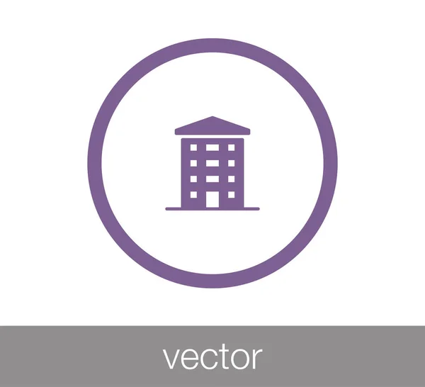 Edificio icono plano . — Vector de stock