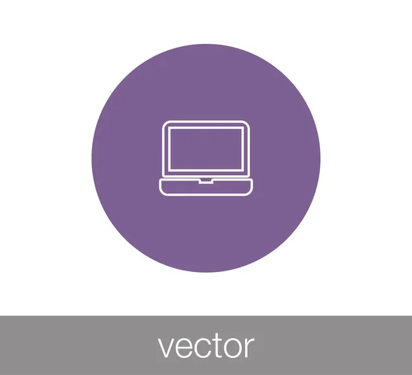 Laptop-Flach-Ikone — Stockvektor