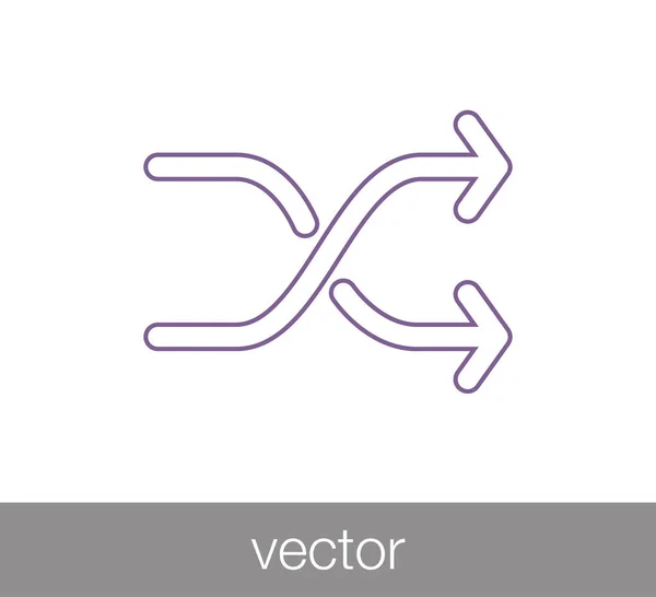 Shuffle icona con due frecce — Vettoriale Stock