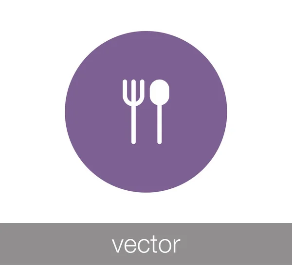 Tenedor y cuchara icono — Vector de stock