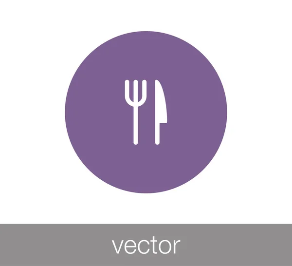 Fourchette et icône couteau — Image vectorielle