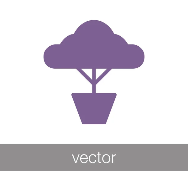 Icono plano del árbol. — Vector de stock