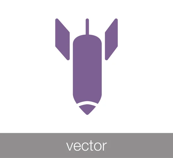 Rocket Icono plano — Vector de stock