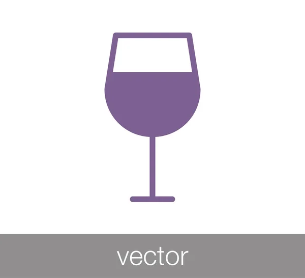 Glas Wein Ikone — Stockvektor