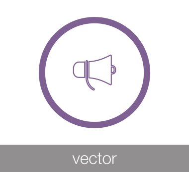 Hoparlör düz simgesi.