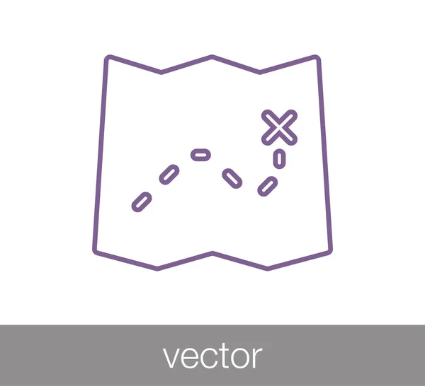 Treasure karta ikon. — Stock vektor