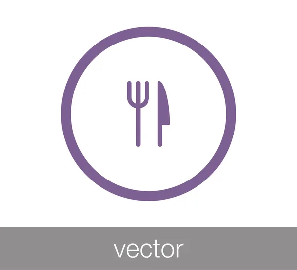 Fourchette et icône couteau — Image vectorielle