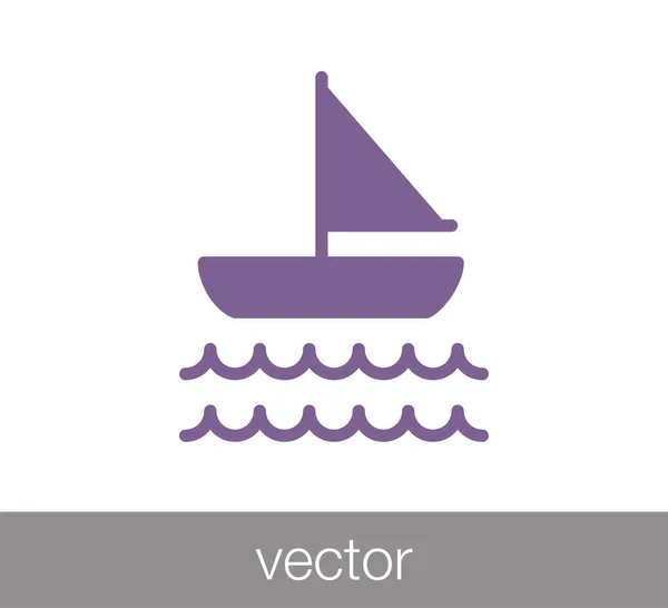 Icono del barco de vela — Vector de stock