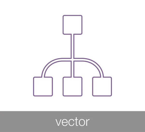 Icona della rete gerarchica — Vettoriale Stock