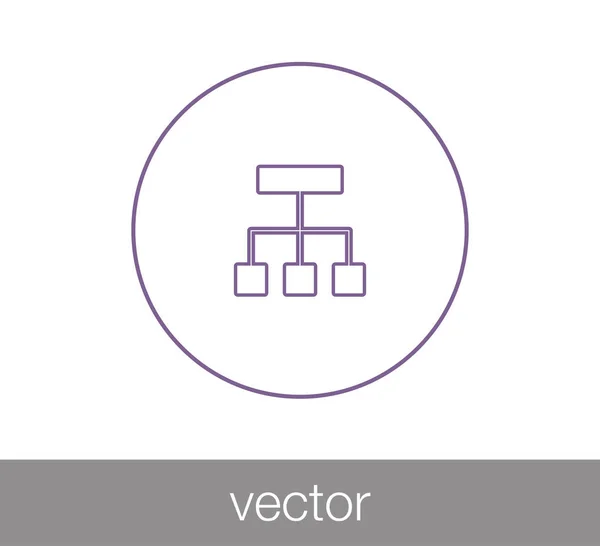 Ícone de rede hierárquica — Vetor de Stock