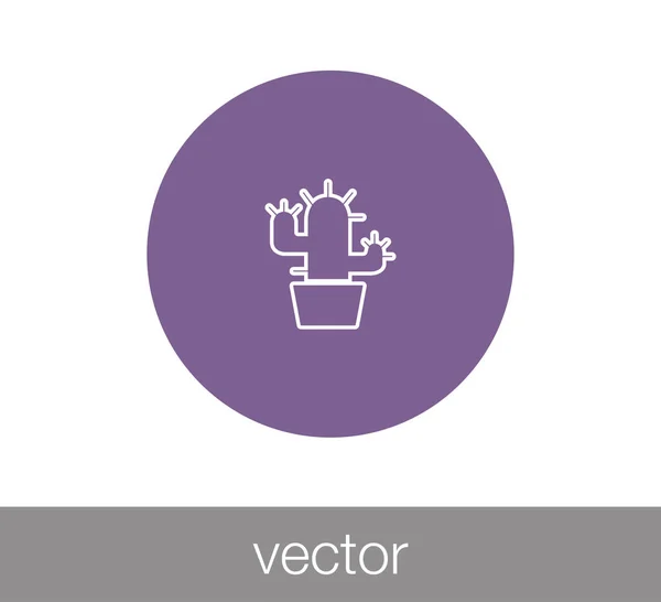 Cactus icône plate — Image vectorielle