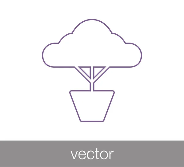 Icono plano del árbol. — Vector de stock