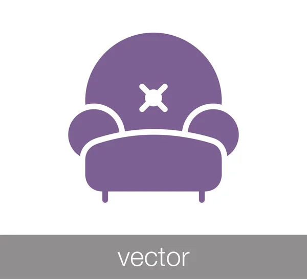Fotoliu mobilier pictogramă — Vector de stoc