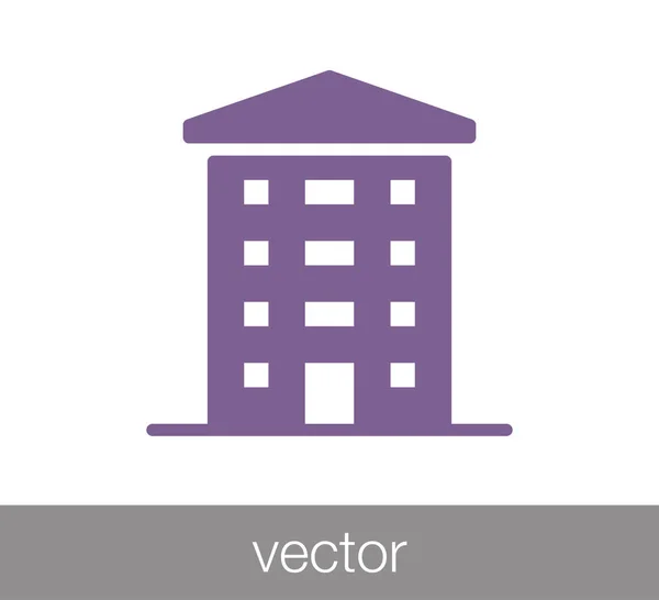 Edificio icono plano . — Vector de stock