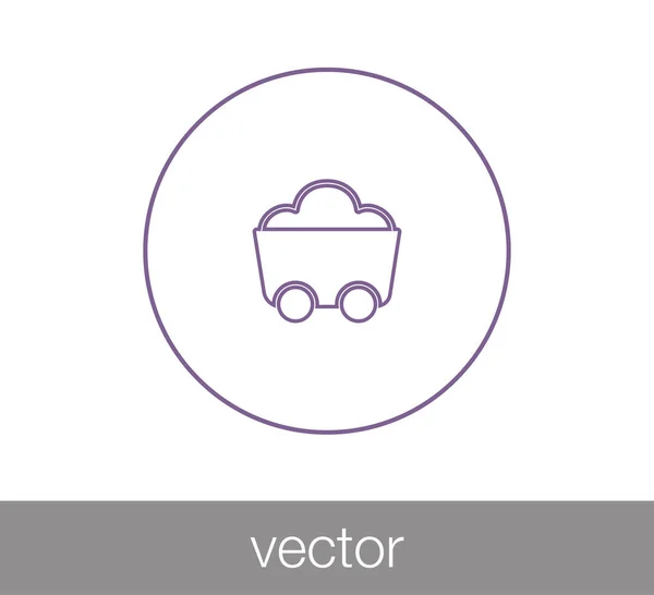 Carro de carbón icono — Vector de stock