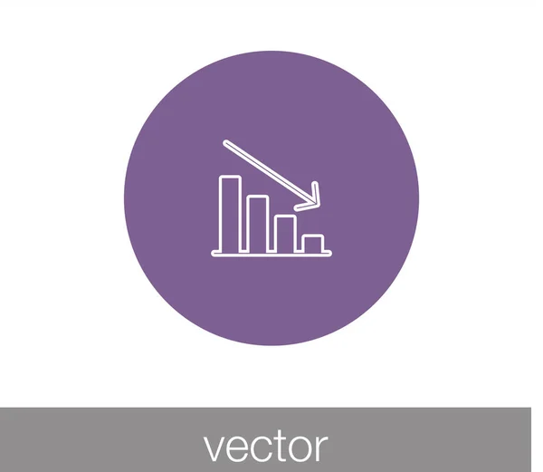 Gráfico ícone plano — Vetor de Stock