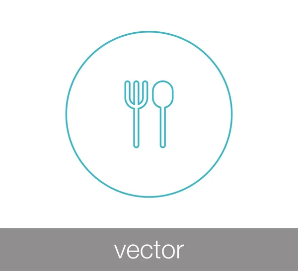 Icona forchetta e cucchiaio — Vettoriale Stock