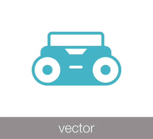 Rádió lapos ikon — Stock Vector
