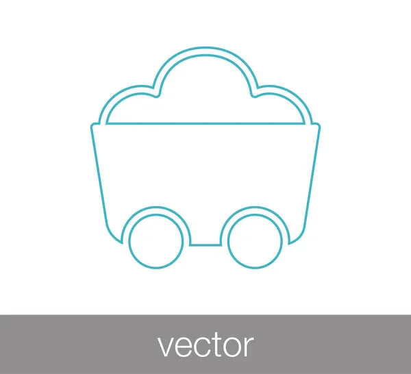 Carro de carbón en estilo plano — Vector de stock
